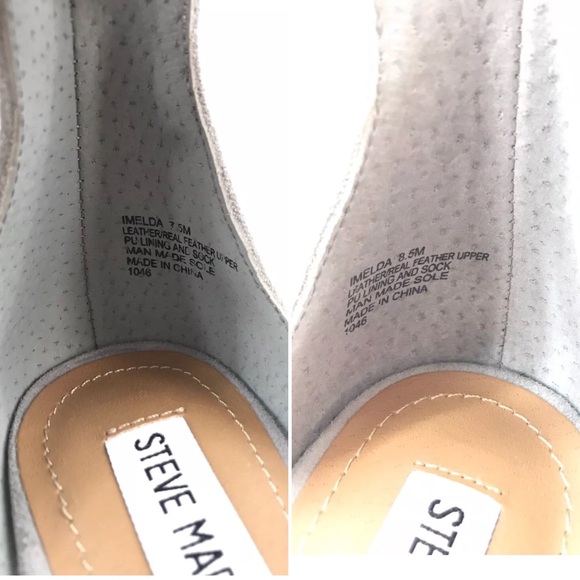 Steve Madden Suede Real Feather Block Heel Sandals - Picture 7 of 10